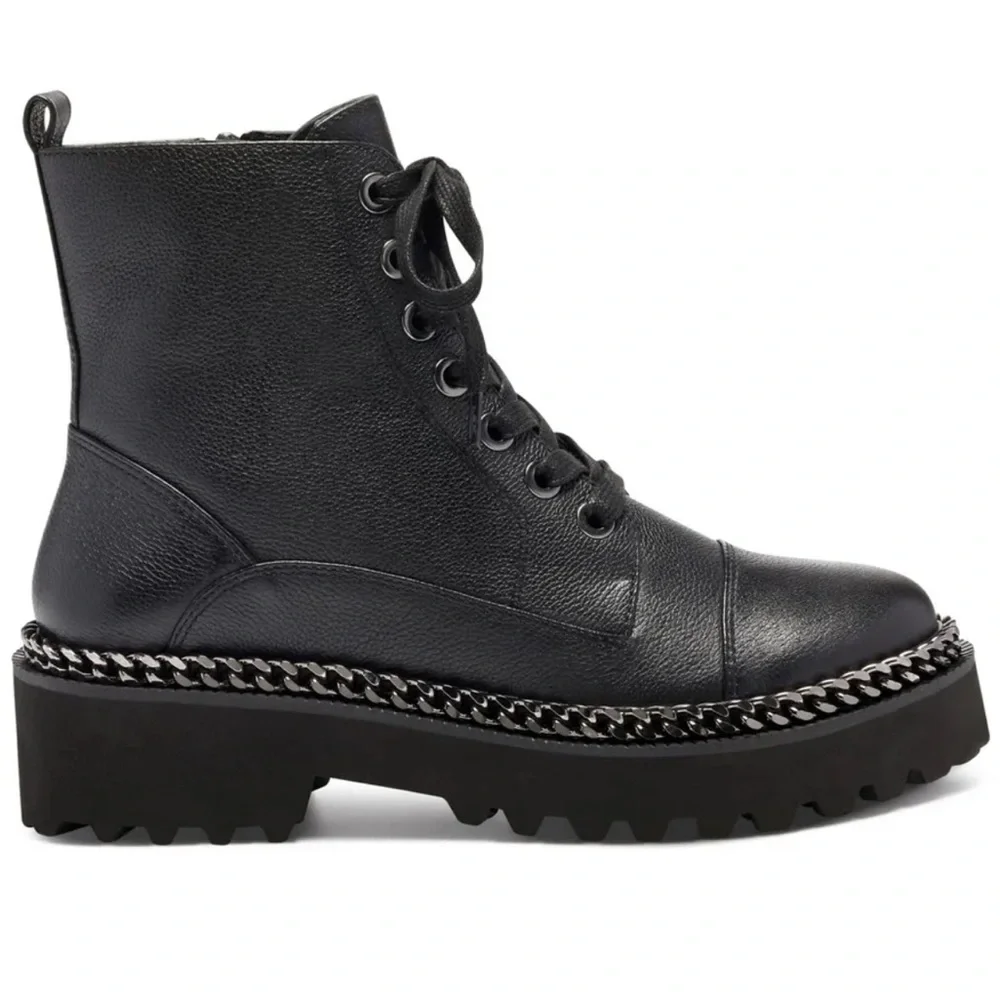 VINCE CAMUTO Mindita Chain Trim Combat Boot - Picture 4 of 13
